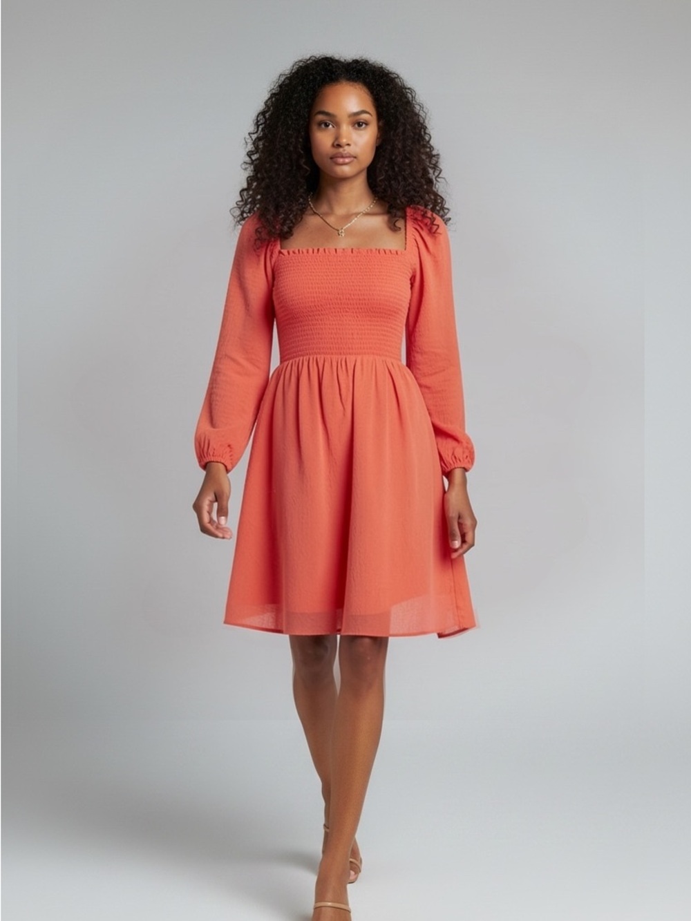 Tash + Sophie Chiffon Long Sleeve Mini Dress